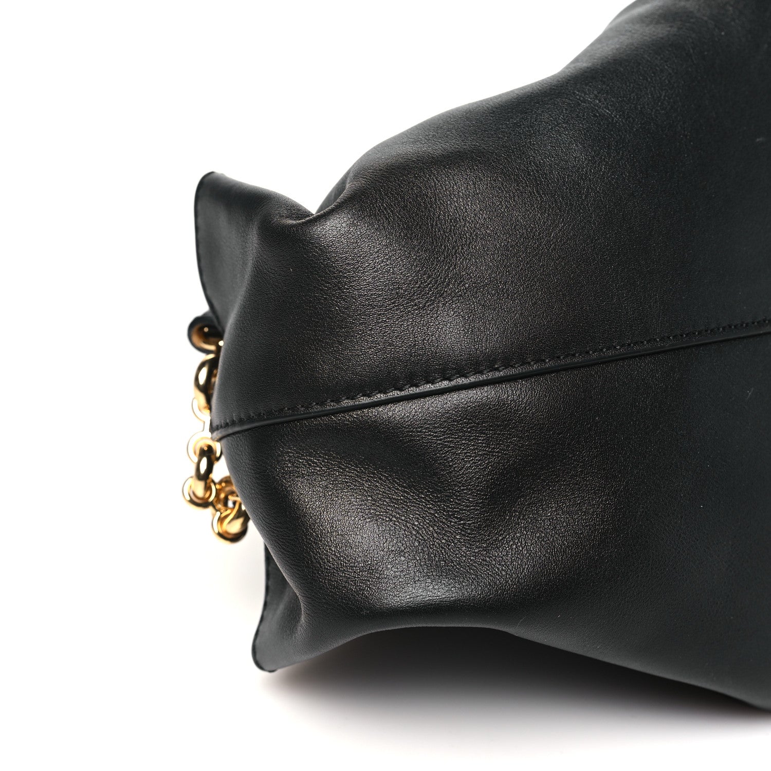 Loewe Shiny Nappa Calfskin Small Paseo Bag With Chain Black 9 of 10