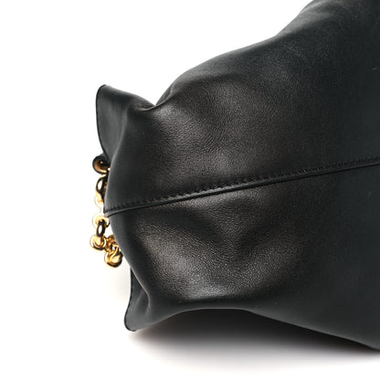 Loewe Shiny Nappa Calfskin Small Paseo Bag With Chain Black 9 of 10