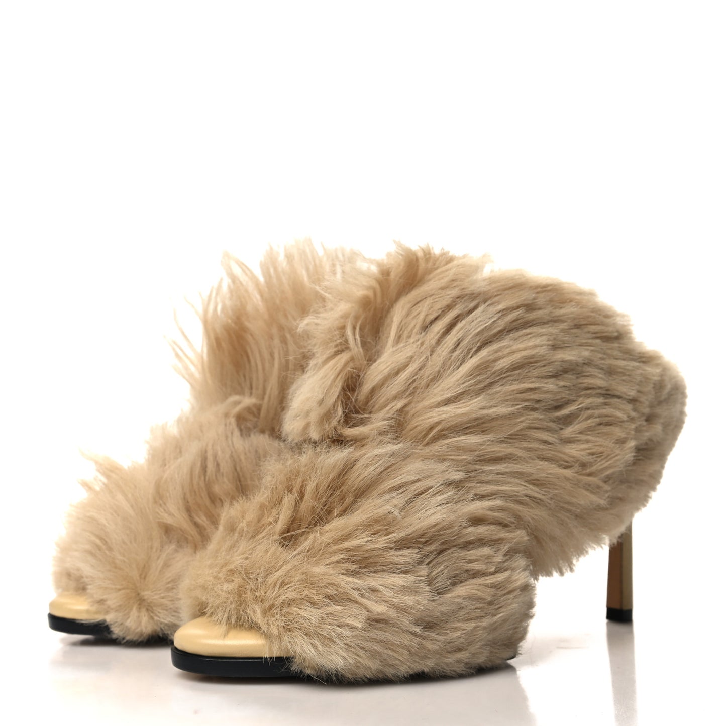 Shearling Curve Soft Poodle Slide Sandals 37 Heirloom