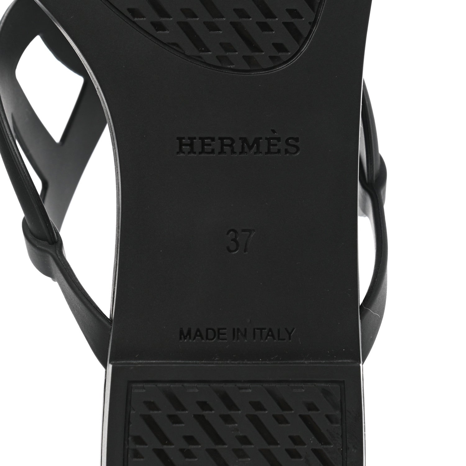 Hermes Rubber Womens Egerie Sandals 37 Black 6 of 9