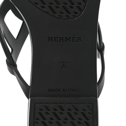 Hermes Rubber Womens Egerie Sandals 37 Black 6 of 9