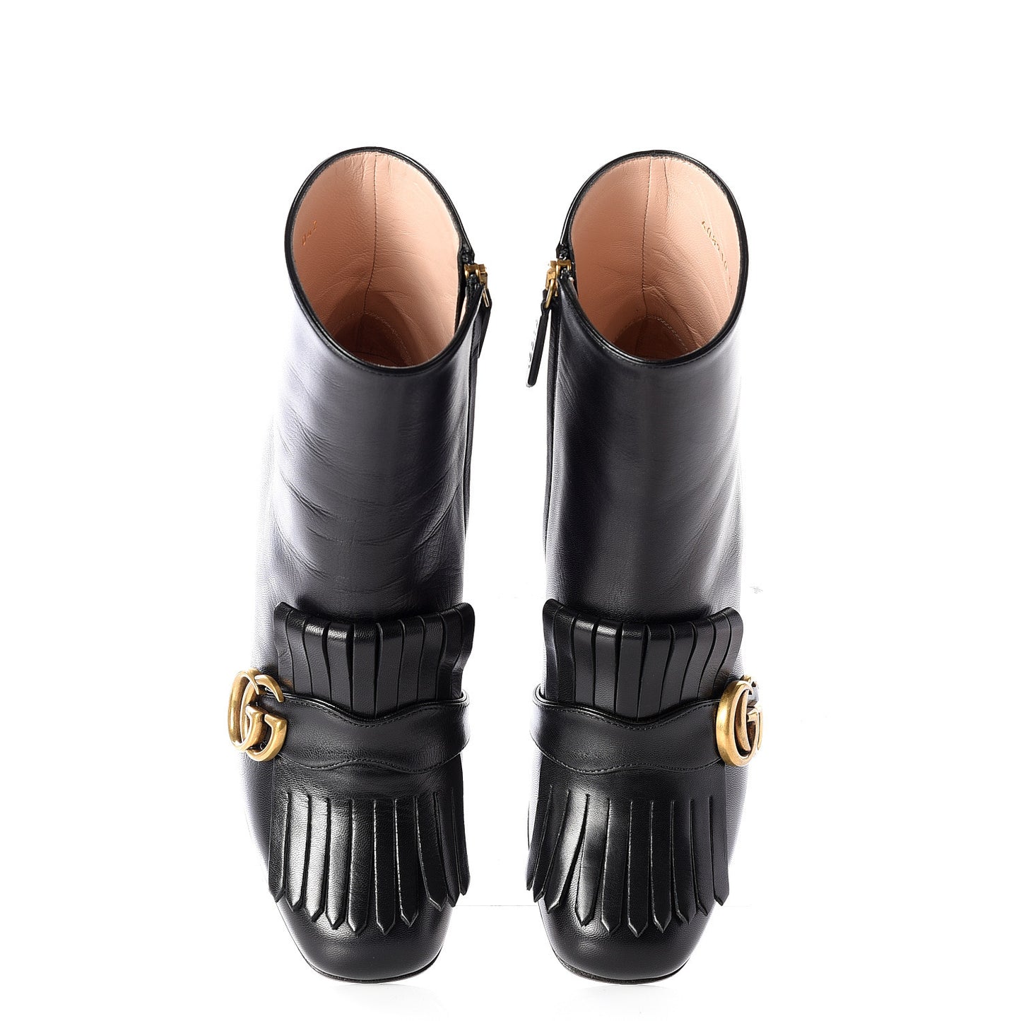 Malaga Kid GG Marmont Fringe 75mm Ankle Boots 36 Black