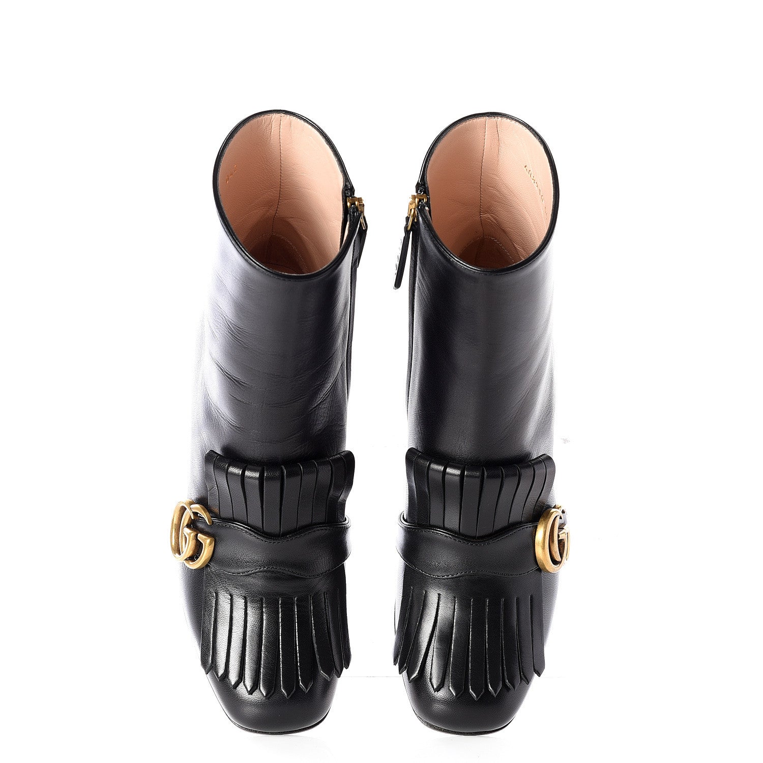 Gucci Malaga Kid GG Marmont Fringe 75mm Ankle Boots 36 Black 5 of 11
