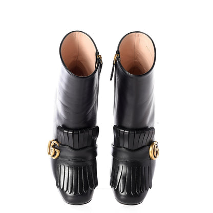 Gucci Malaga Kid GG Marmont Fringe 75mm Ankle Boots 36 Black 5 of 11