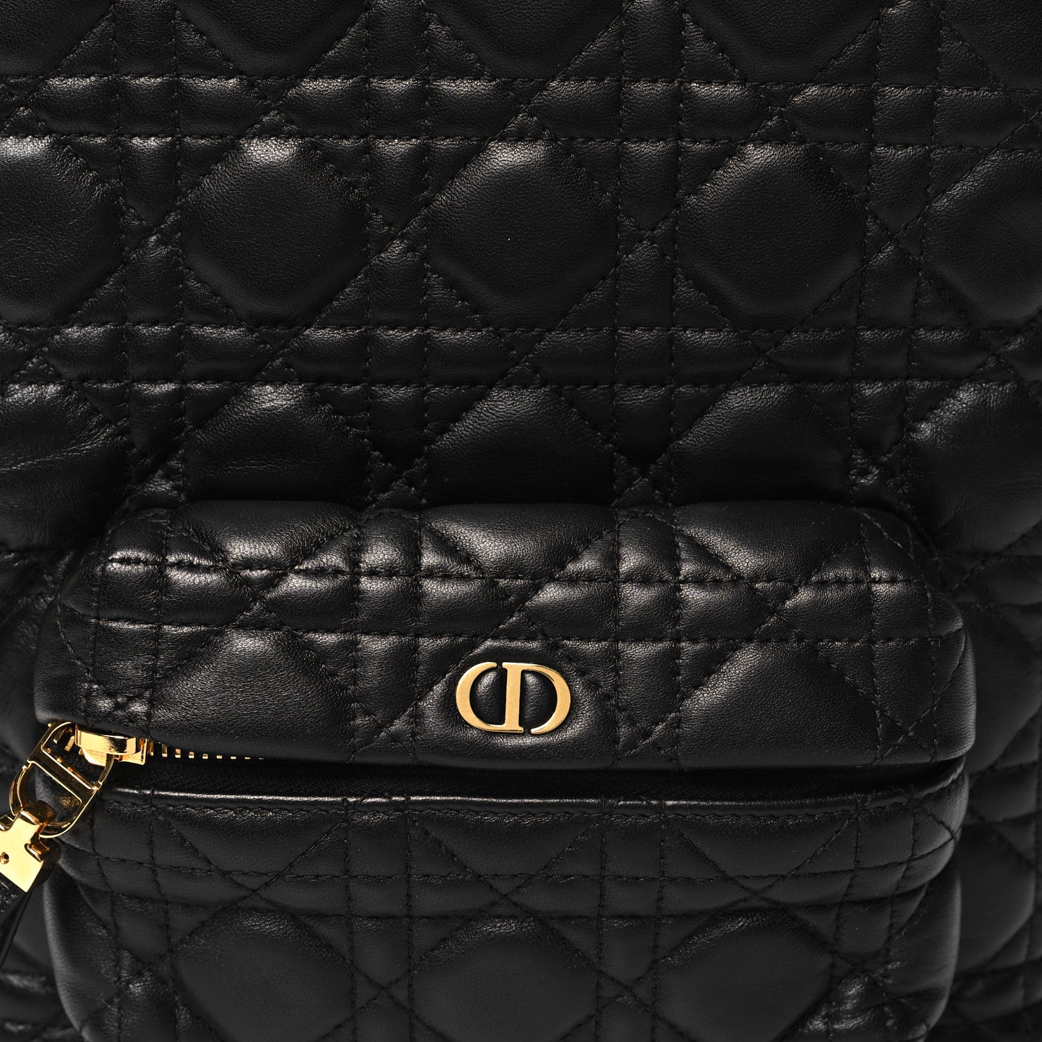 Christian Dior Lambskin Cannage Backpack Black 7 of 9
