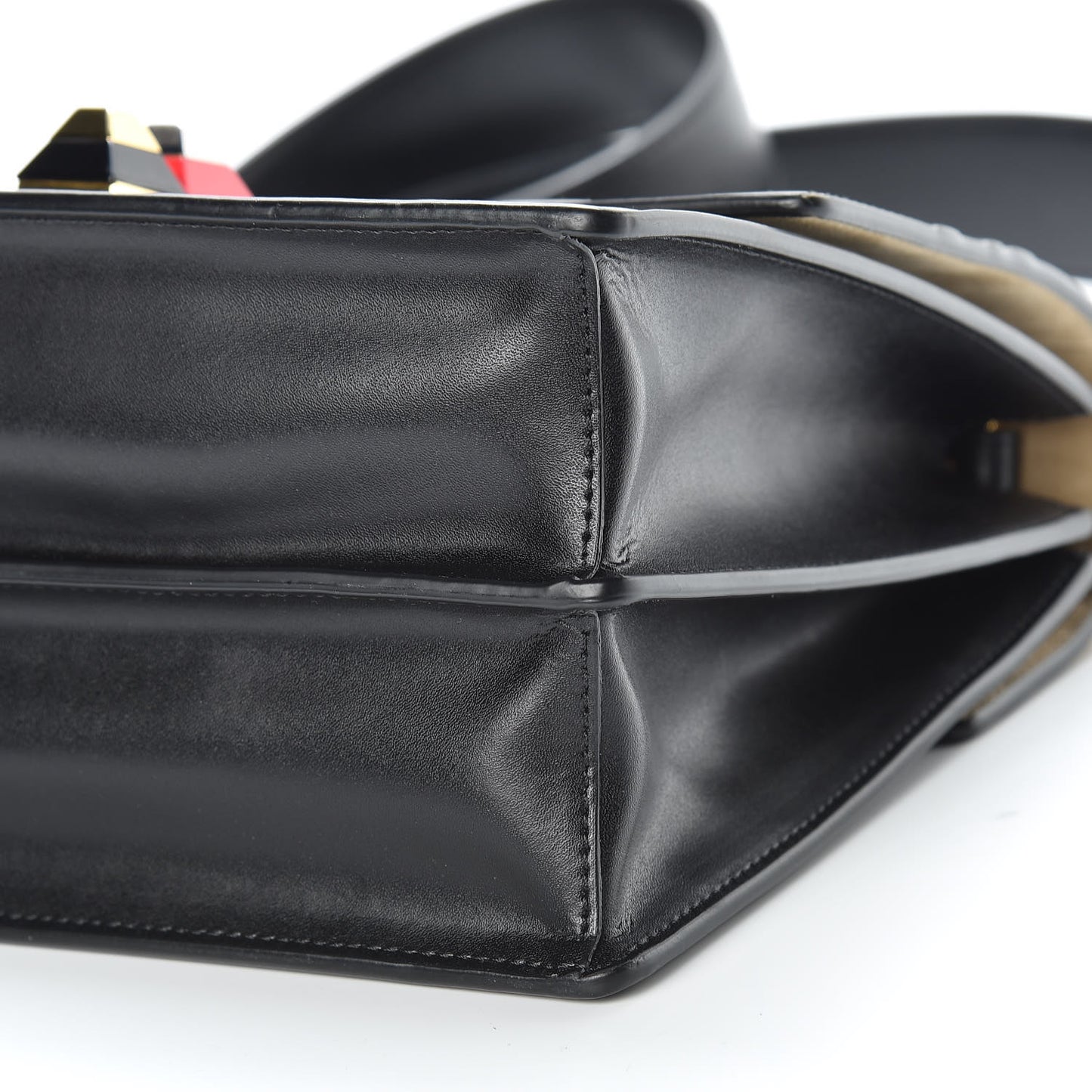 Vitello Liberty Bi-Color FF 1974 Embossed Kan I Shoulder Bag Black Maya