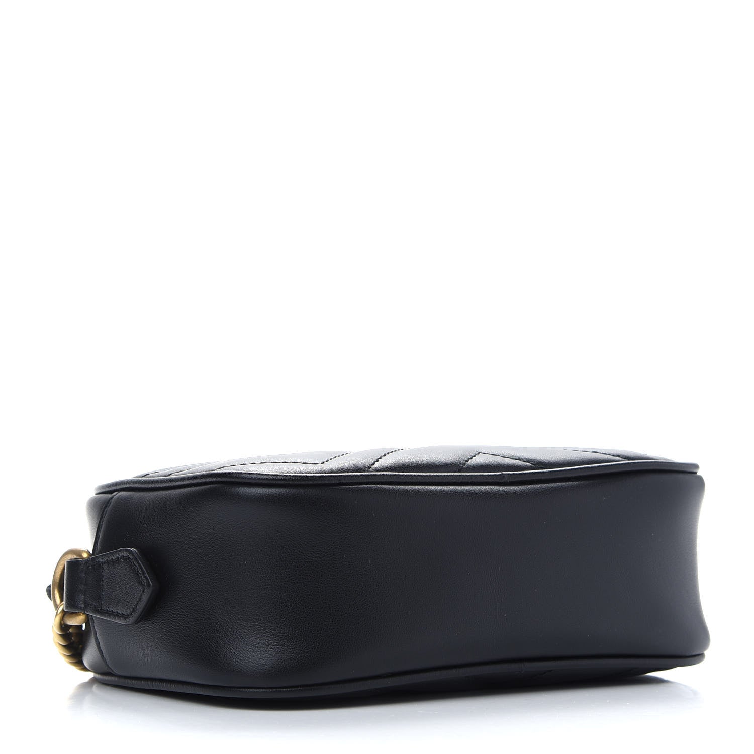 Gucci Calfskin Matelasse Mini GG Marmont Chain Shoulder Bag Black 4 of 9