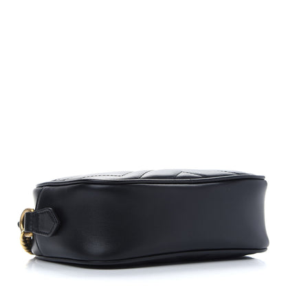 Gucci Calfskin Matelasse Mini GG Marmont Chain Shoulder Bag Black 4 of 9