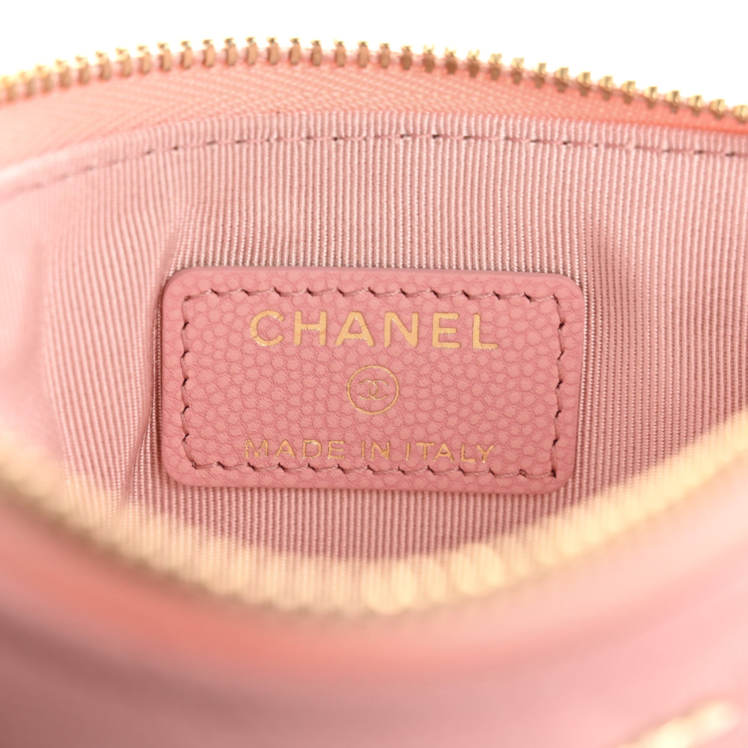 Chanel Flat Caviar Chevron Quilted Small Cosmetic Case Pink 6 of 8