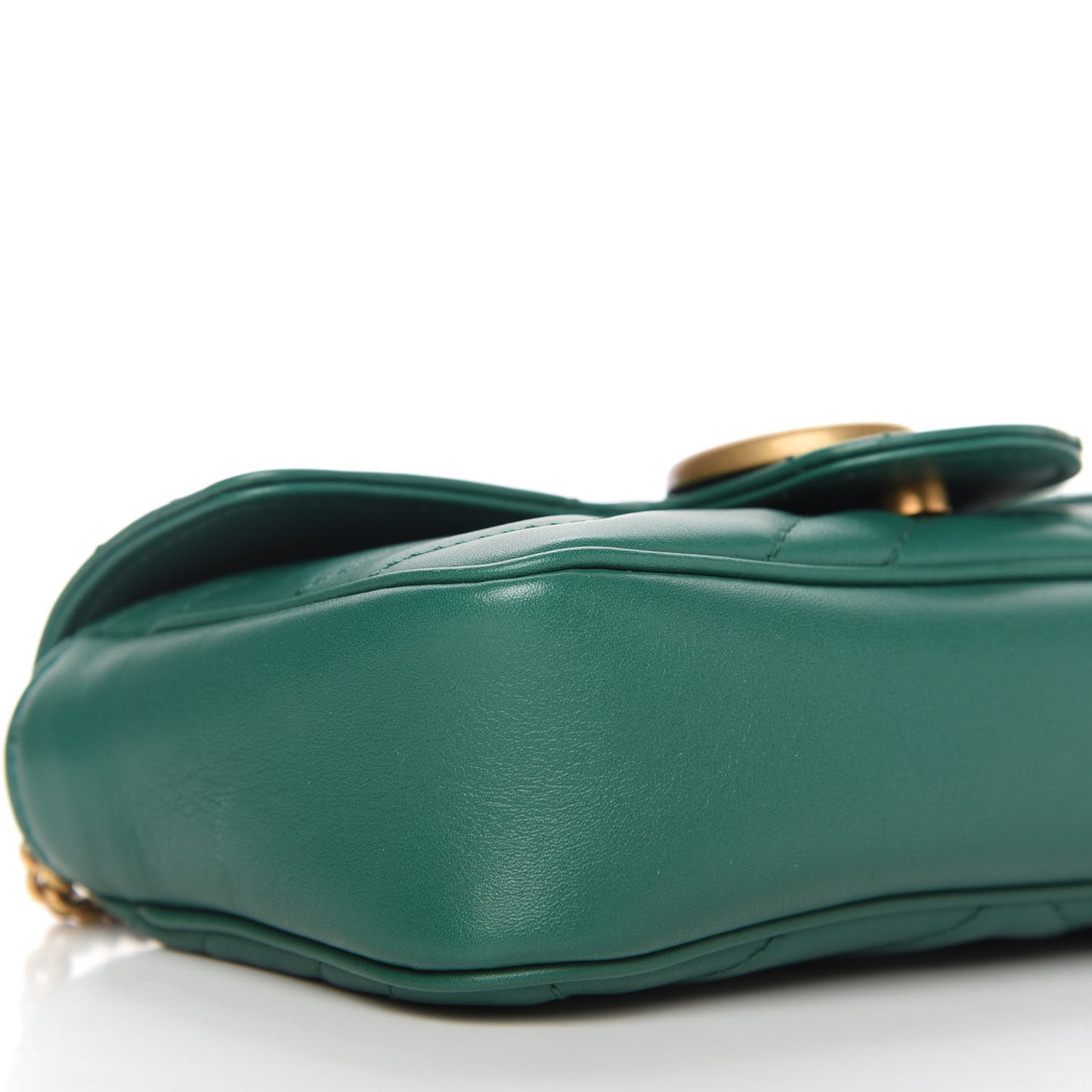 Calfskin Matelasse Super Mini GG Marmont Shoulder Bag Emerald Green