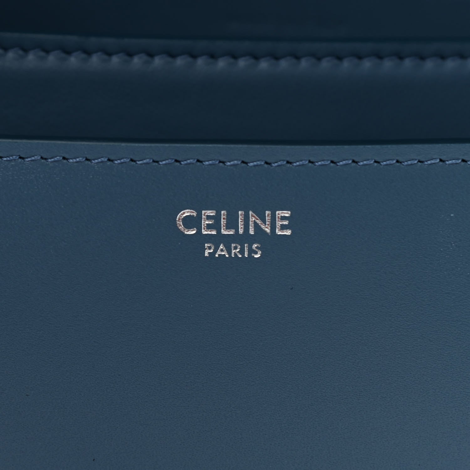 Celine Box Calfskin Medium Classic Box Flap Bag Blue Slate 6 of 8