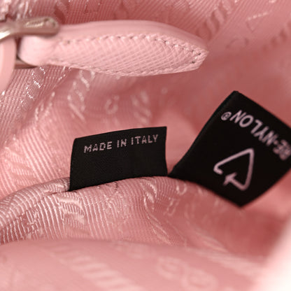 Prada Re-Nylon Vela Saffiano Mini Pochette Bag Alabastro 7 of 13