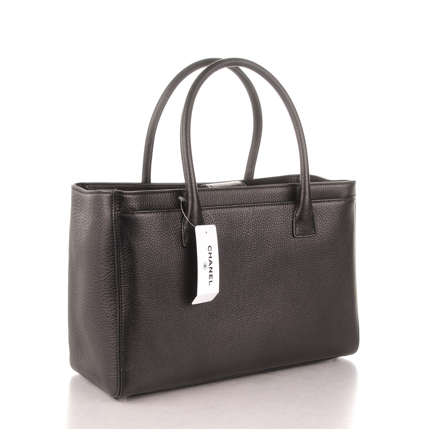 Calfskin Cerf Executive Shopper Tote Black