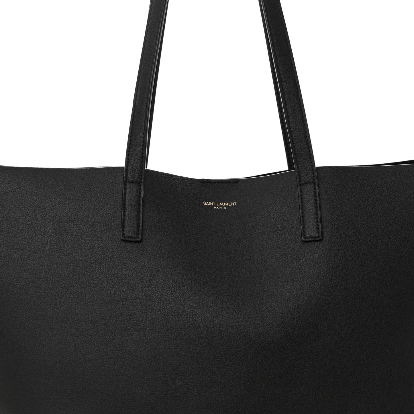 Calfskin East West Shopping Tote Black