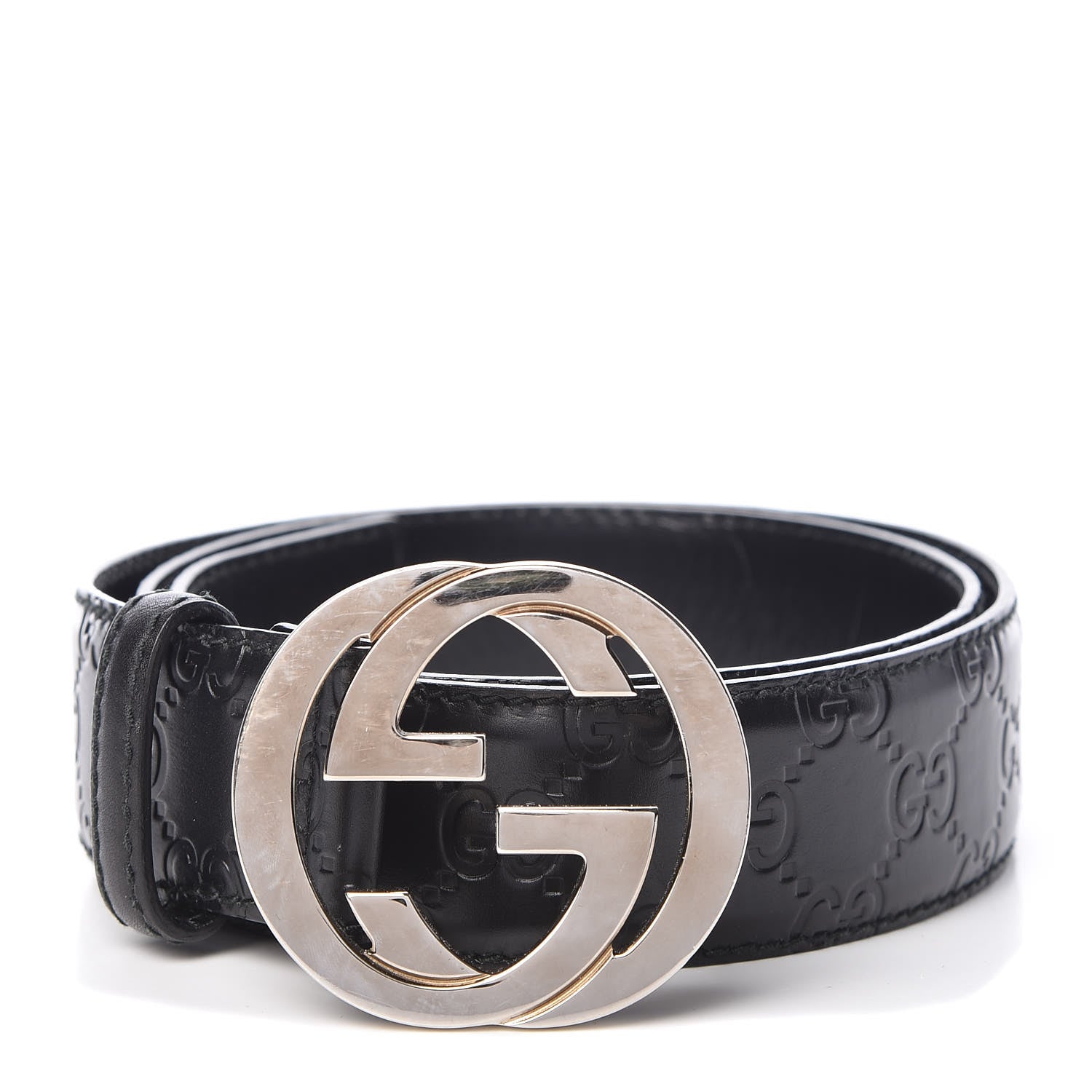 Gucci Guccissima Interlocking G Belt 90 36 Black 1 of 8