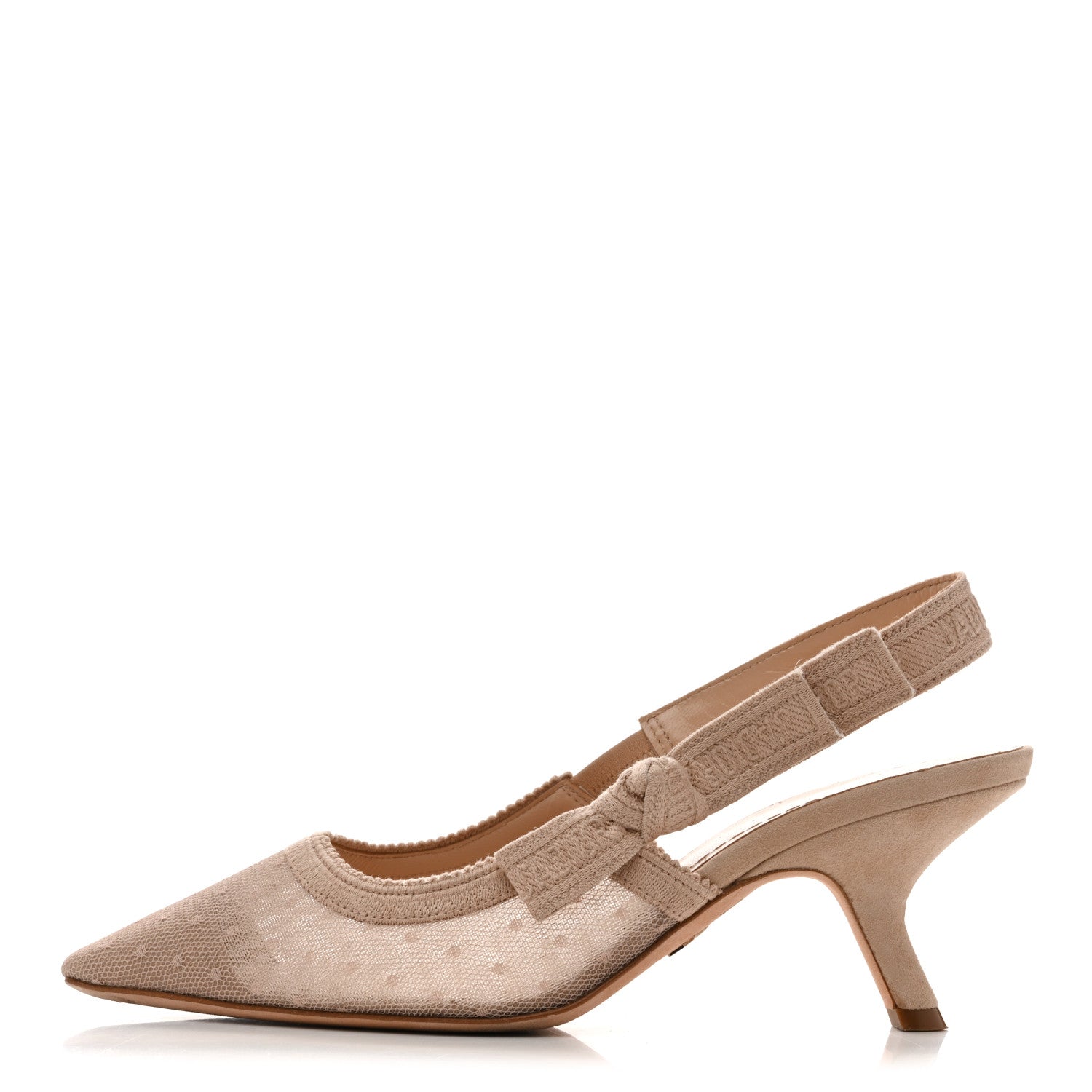 Christian Dior Mesh Plumetis Suede Ribbon J'Adior Slingback 65mm