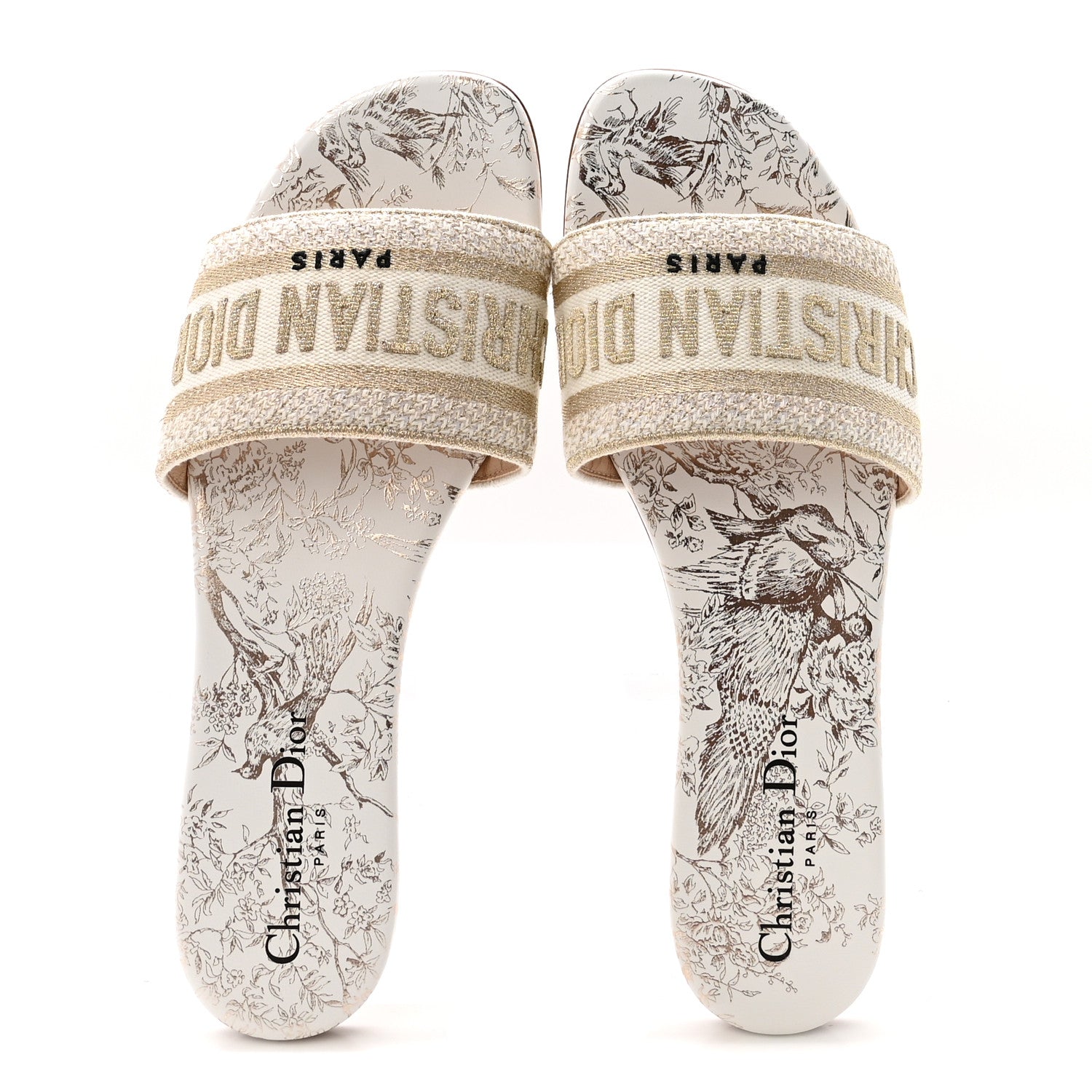 Christian Dior Canvas Lurex Jardin d'Hiver Embroidered Dway Flat
