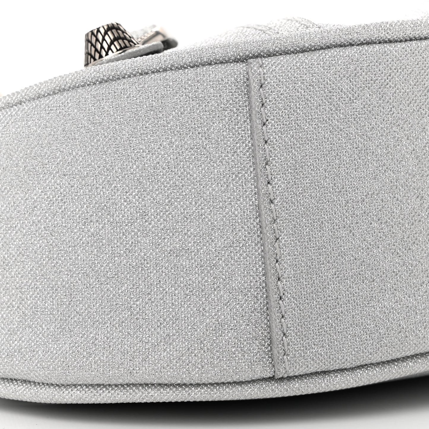 Sparkling Fabric Le Cagole Shoulder Bag XS Silver