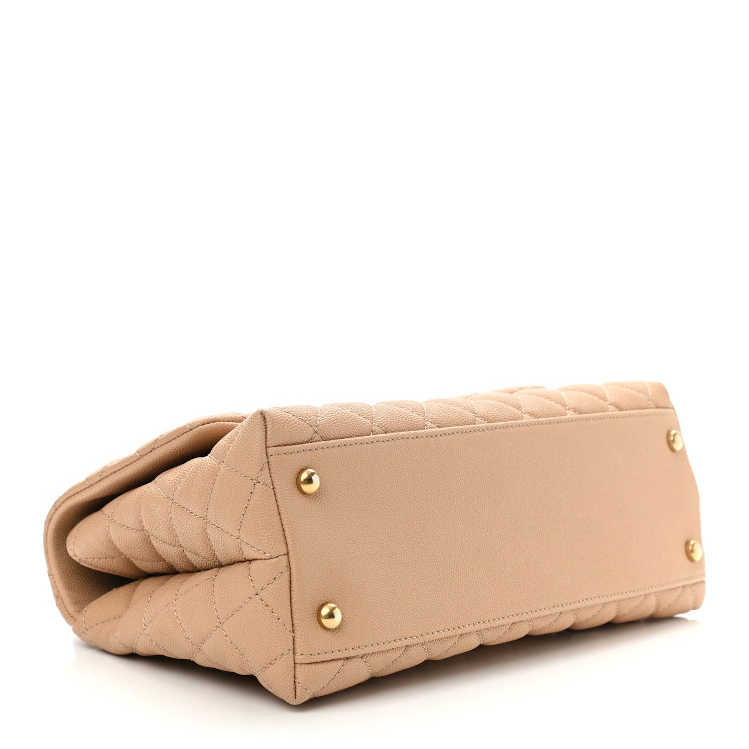 Chanel Caviar Lizard Embossed Quilted Small Coco Handle Flap Beige 3 of 10