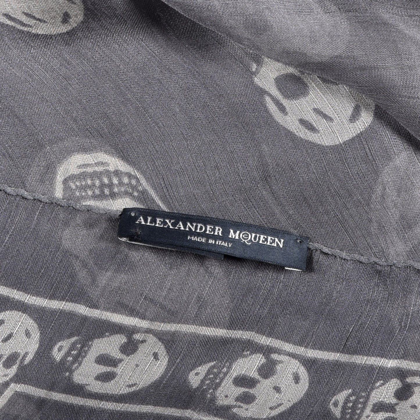 Silk Chiffon Skull Scarf Grey