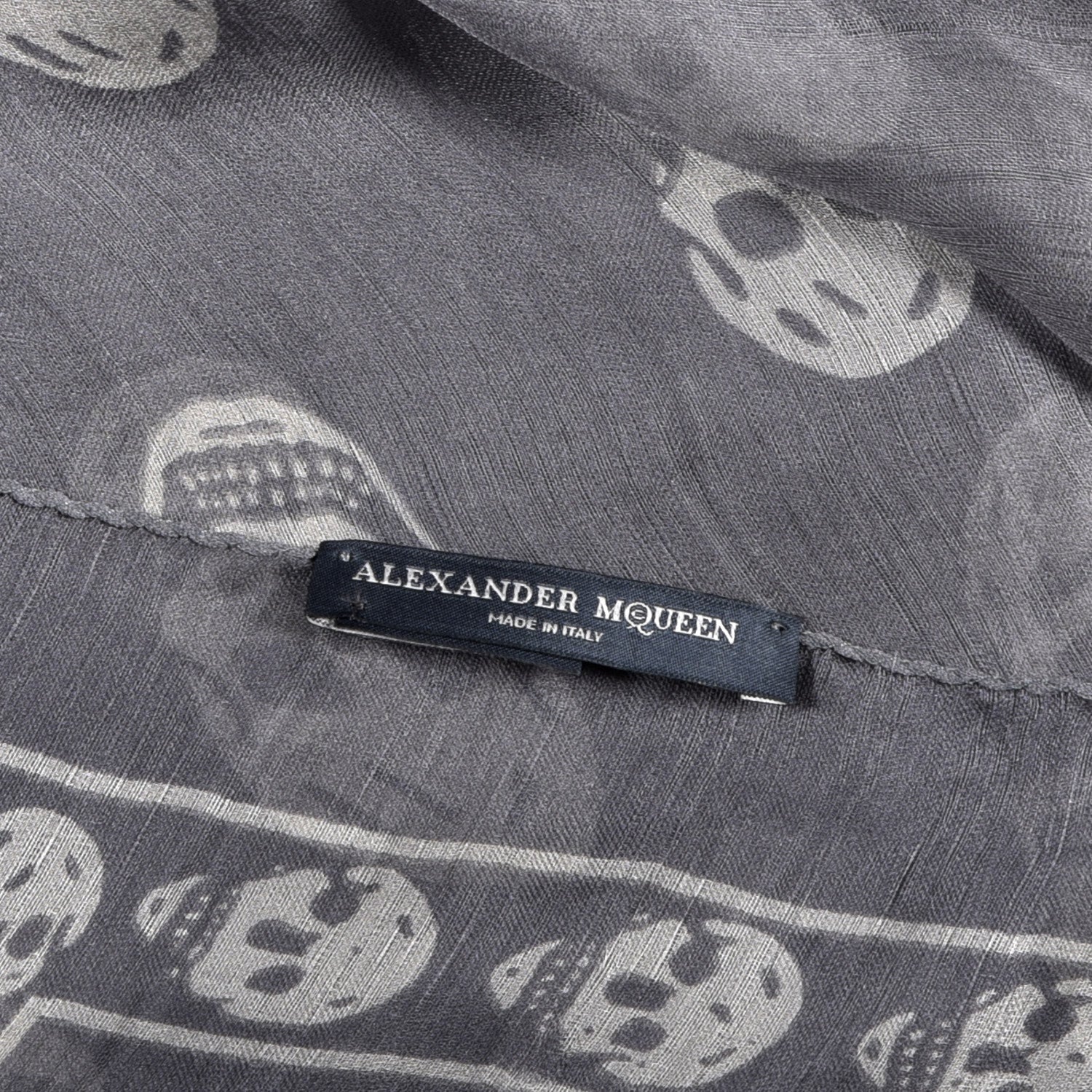 Alexander McQueen Silk Chiffon Skull Scarf Grey 4 of 4