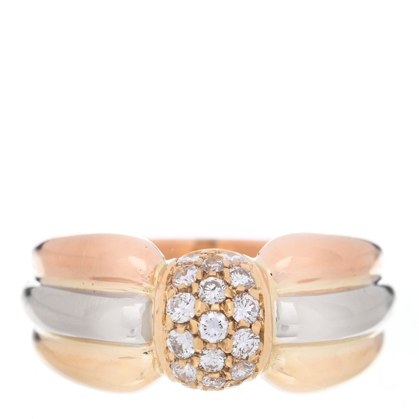 18K Pink Yellow White Gold Diamond Ring 50 5.25