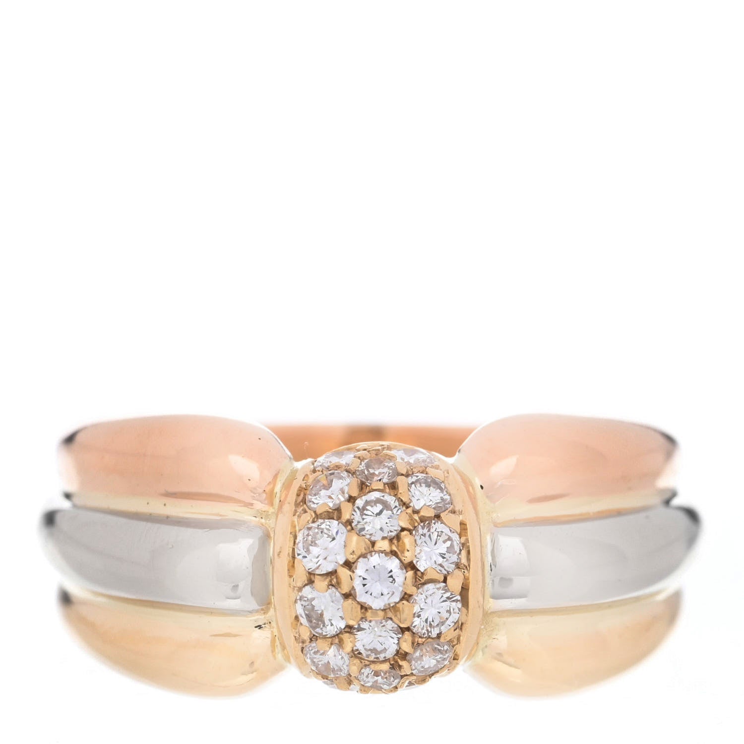 Cartier 18K Pink Yellow White Gold Diamond Ring 50 5.25 1 of 4