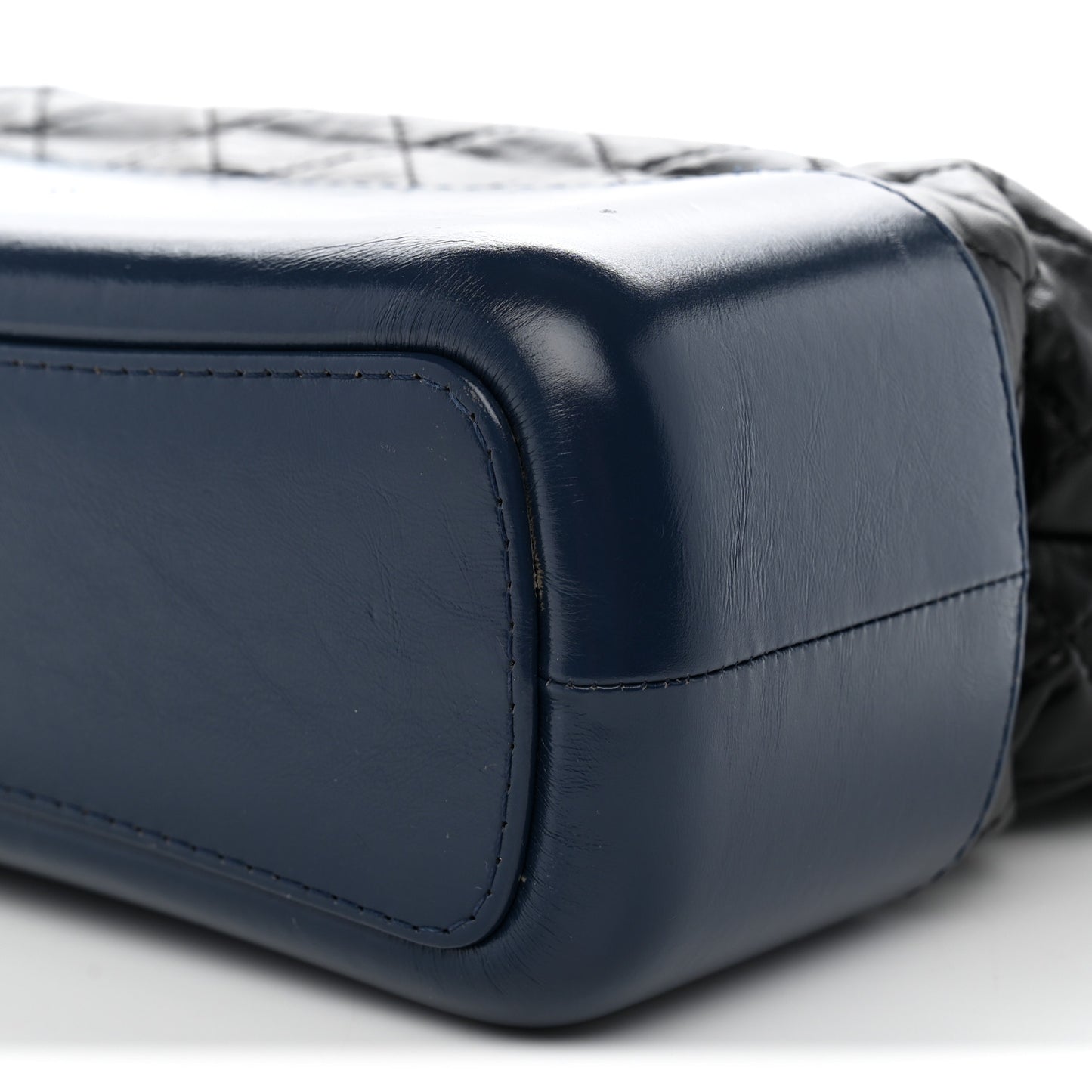 Aged Calfskin Quilted Medium Gabrielle Hobo Black Navy