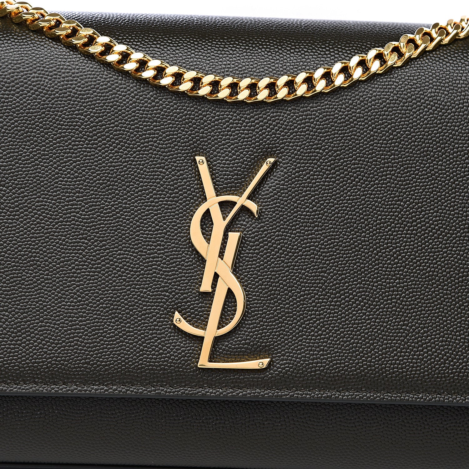 Saint Laurent Grain De Poudre Medium Classic Monogram Kate Satchel Dark Tea 9 of 9