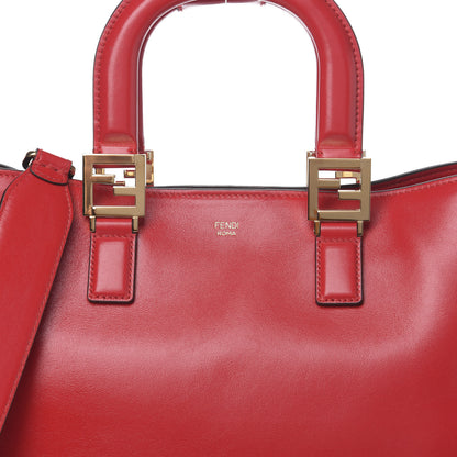 Fendi Vitello Glacier Medium FF Tote Rosso Cardinale 8 of 8
