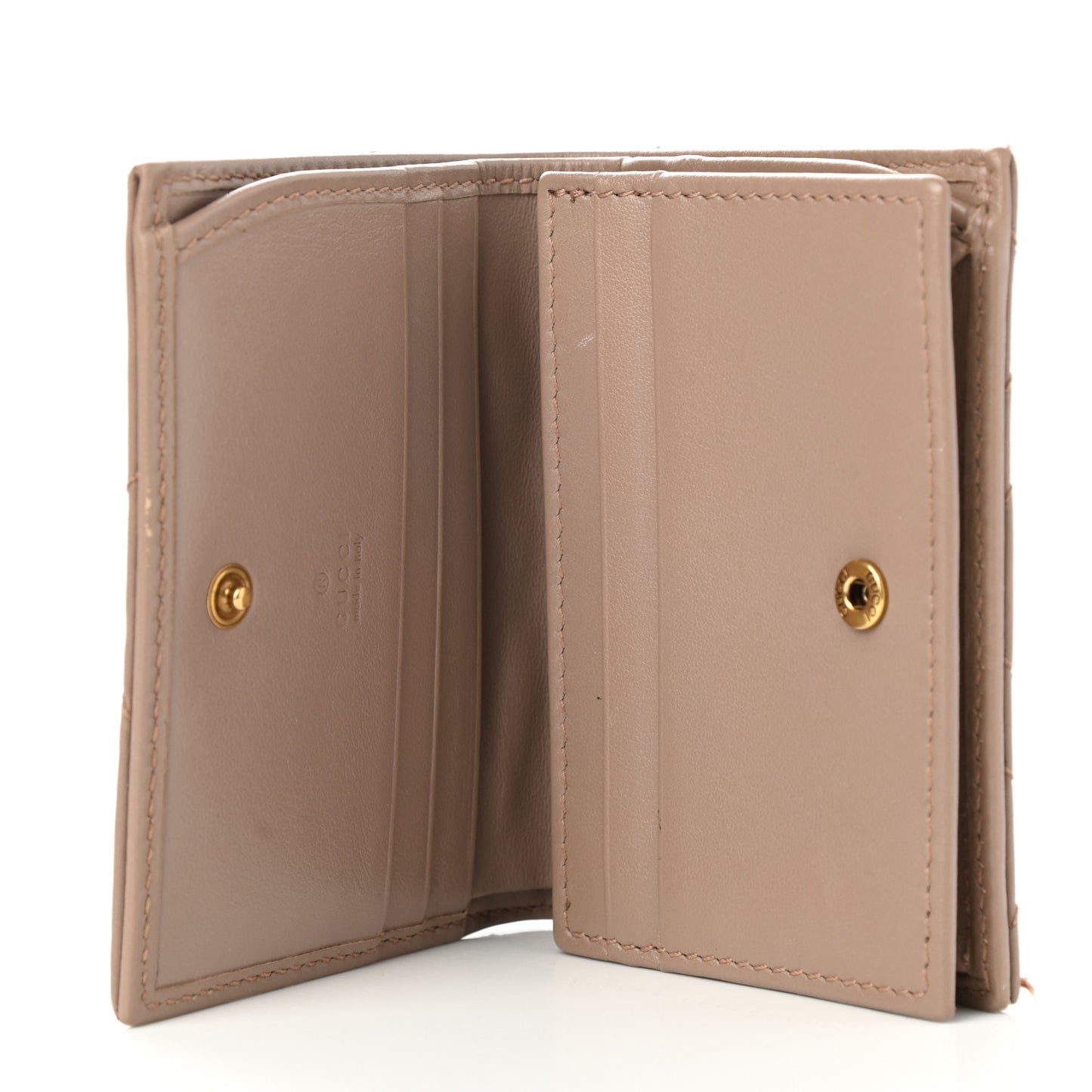 Calfskin Matelasse GG Marmont Card Case Wallet Porcelain Rose