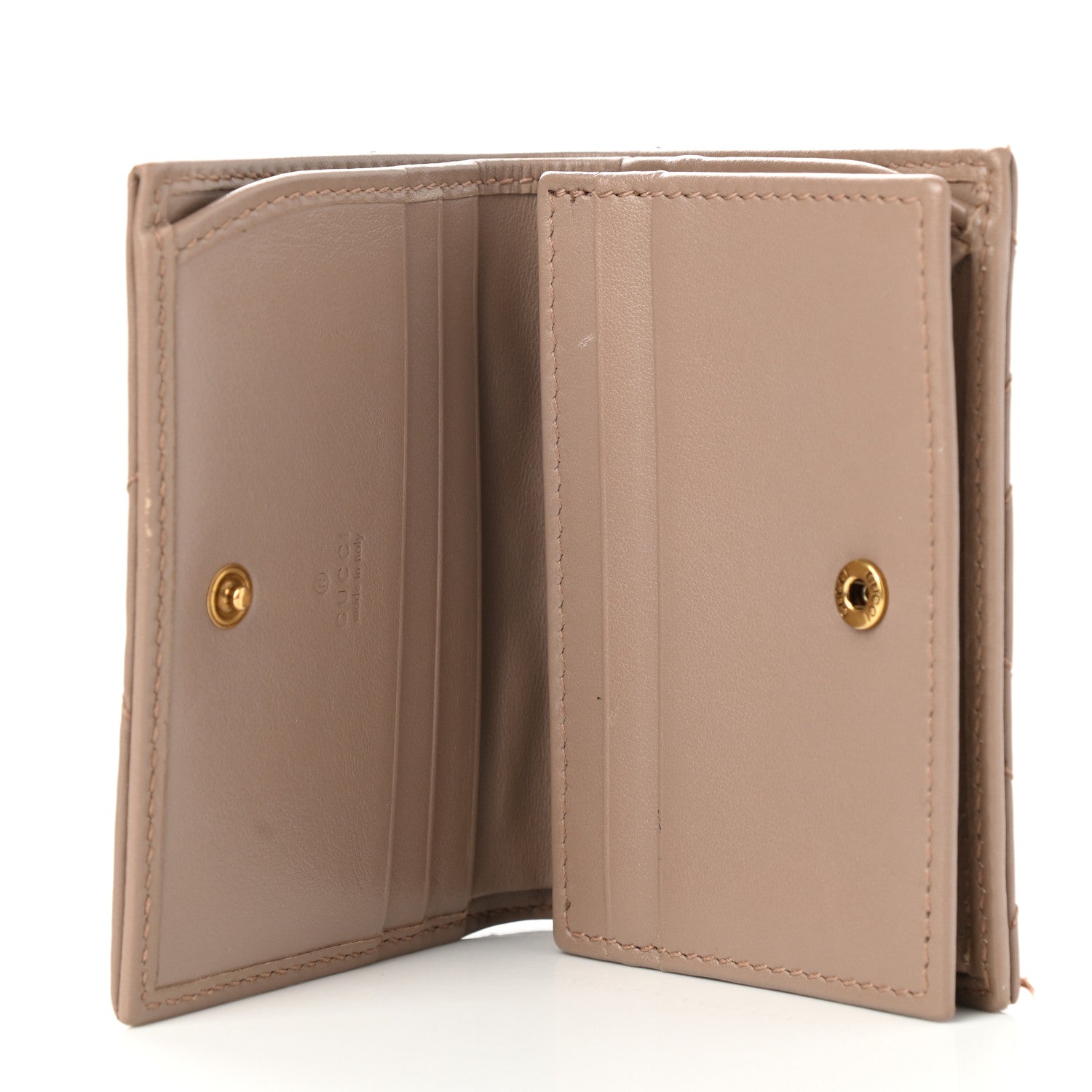 Gucci Calfskin Matelasse GG Marmont Card Case Wallet Porcelain Rose 4 of 6