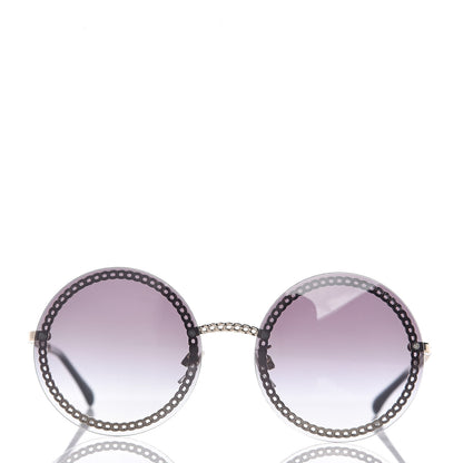 Chanel Round Chain Sunglasses 4245 Gold 2 of 7