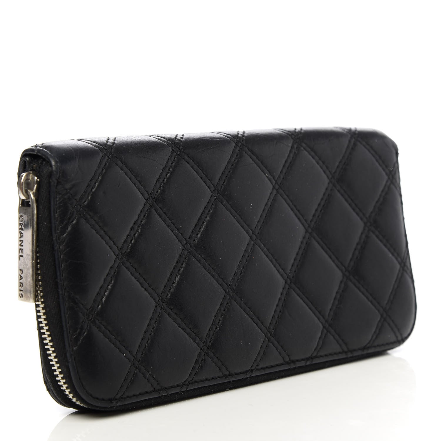 Chanel Aged Calfskin Quilted Paris New York PNY Wallet Black 3 of 10