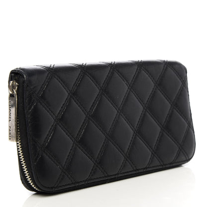 Chanel Aged Calfskin Quilted Paris New York PNY Wallet Black 3 of 10