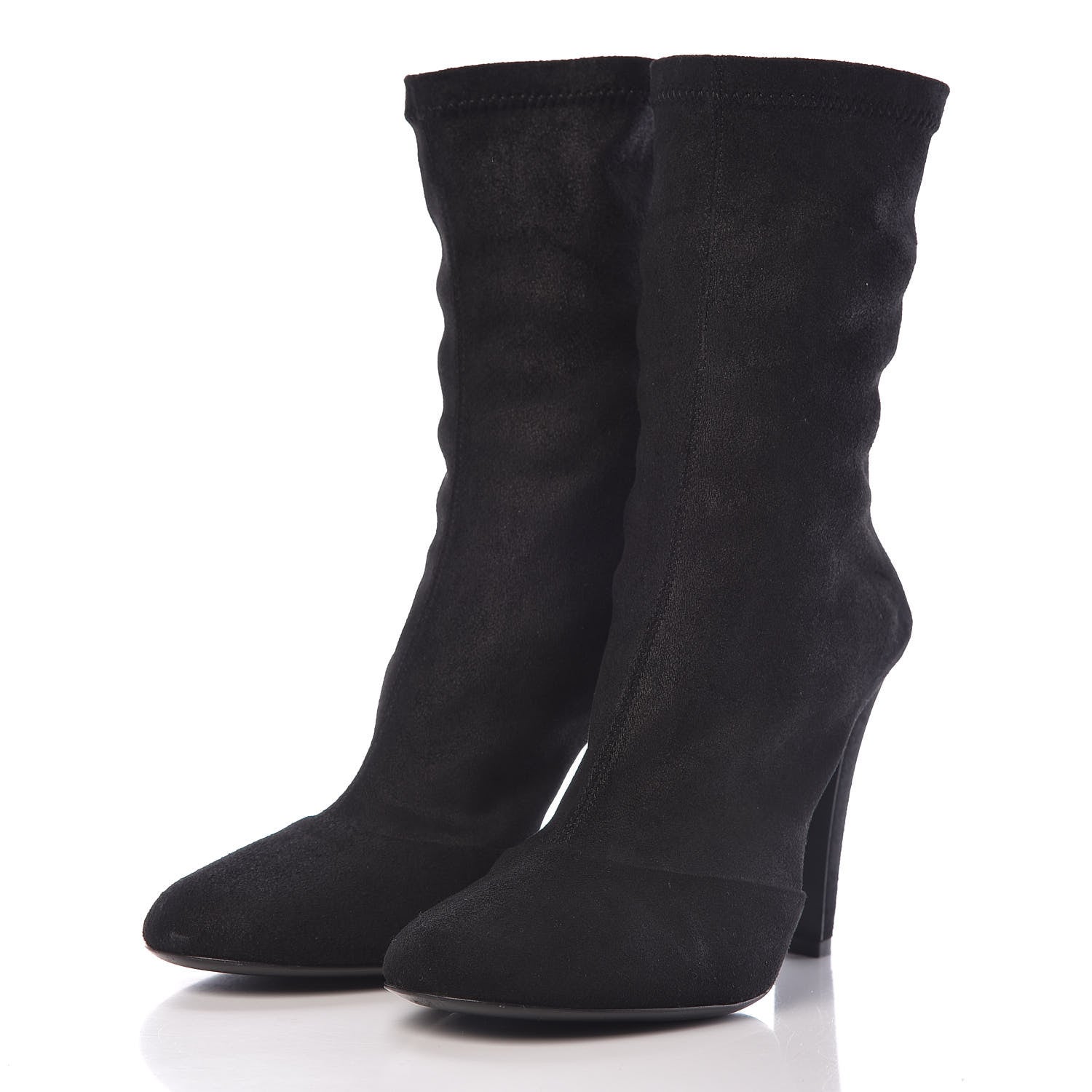 Chanel Suede Short Boots 38 Black 3 of 10