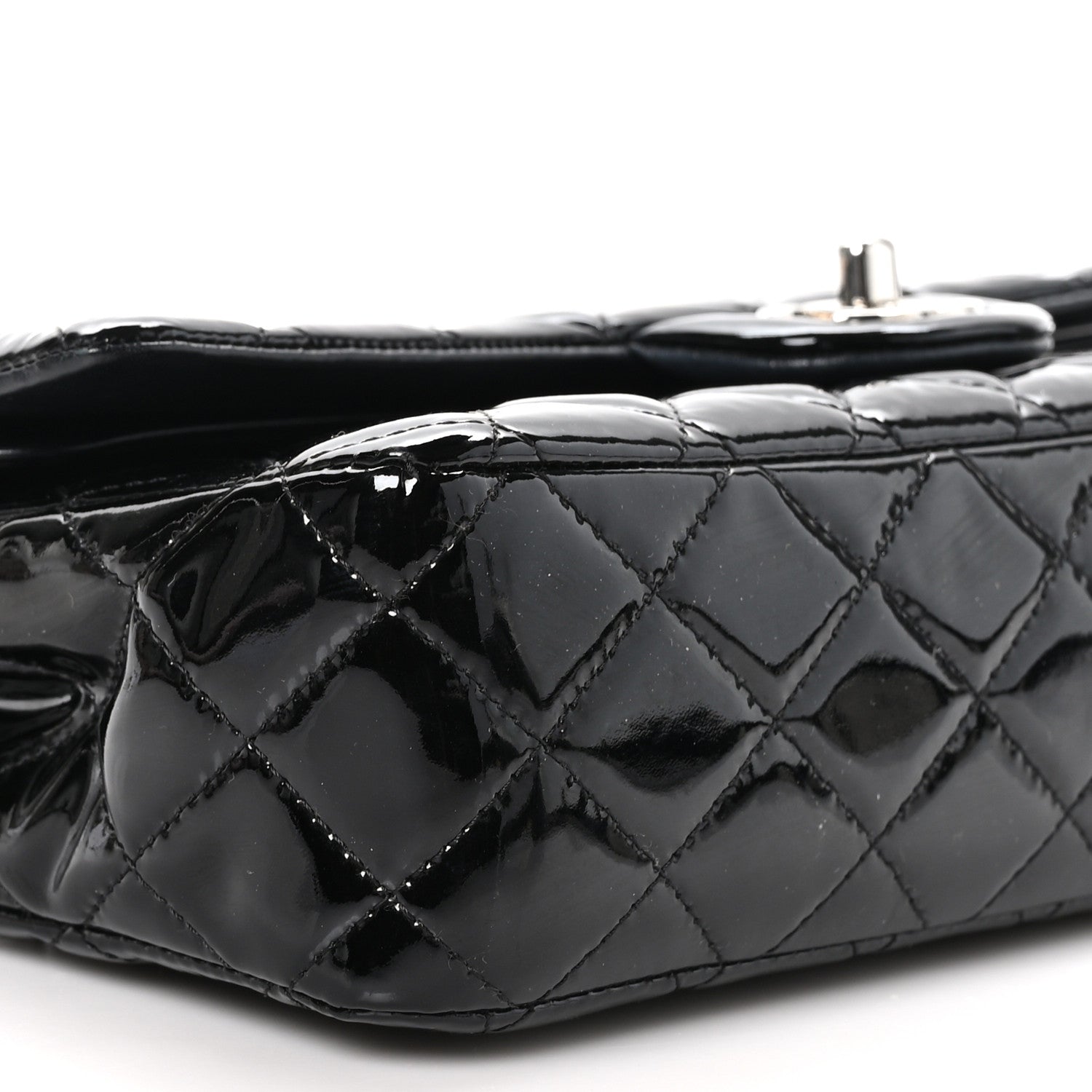 Chanel Patent Quilted Medium Double Flap Black 9 of 10