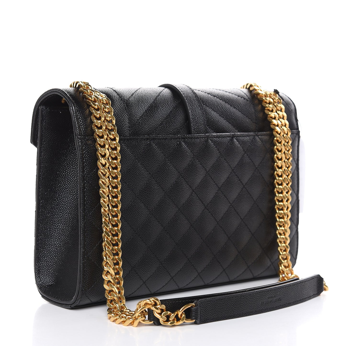 Grain De Poudre Textured Mixed Matelasse Triquilt Medium Monogram Satchel Black