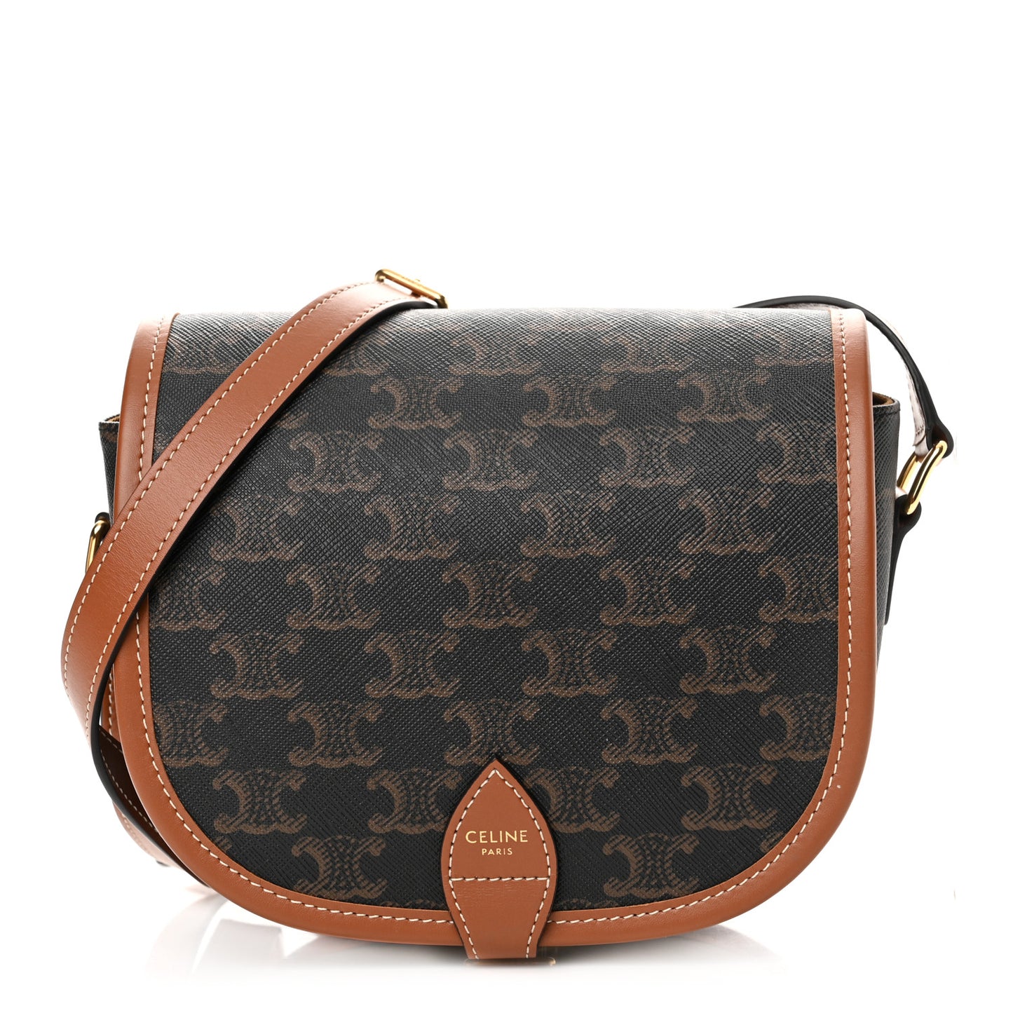 Triomphe Canvas Medium Folco Bag Tan