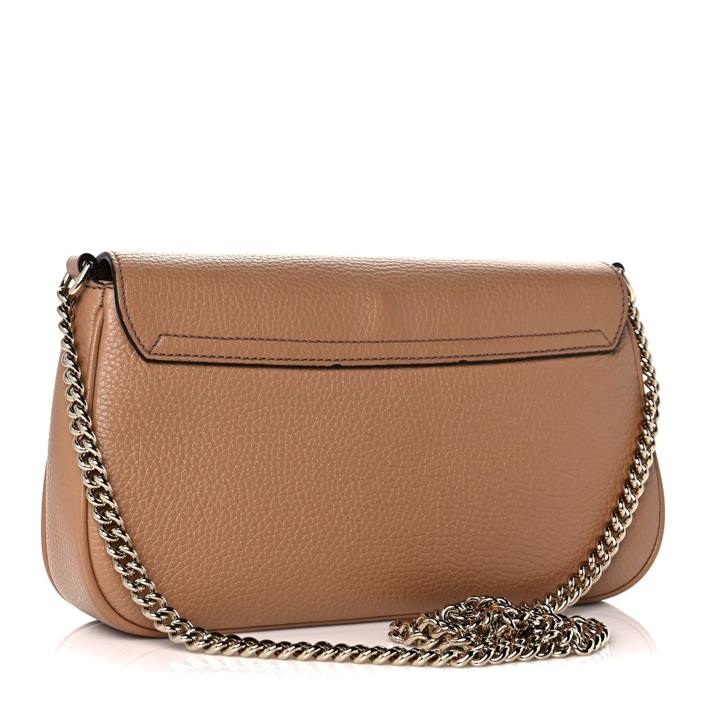 Pebbled Calfskin Medium Soho Flap Crossbody Camelia