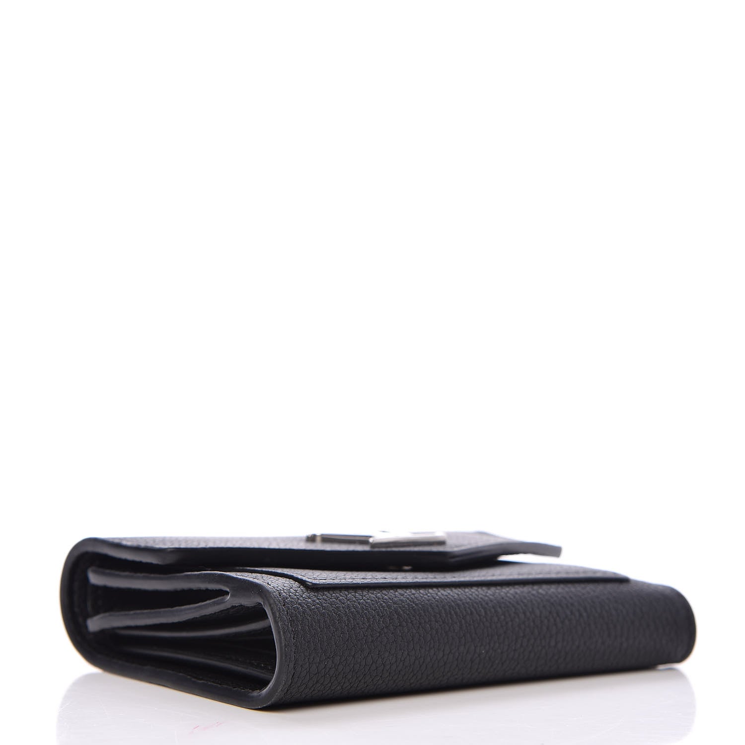 Louis Vuitton Soft Calfskin My Lockme Compact Wallet Black 4 of 7