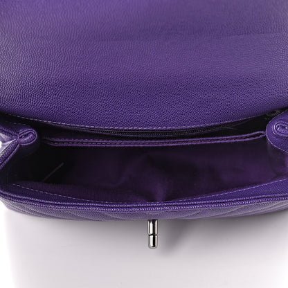 Chanel Caviar Chevron Quilted Mini Coco Handle Flap Purple 8 of 11