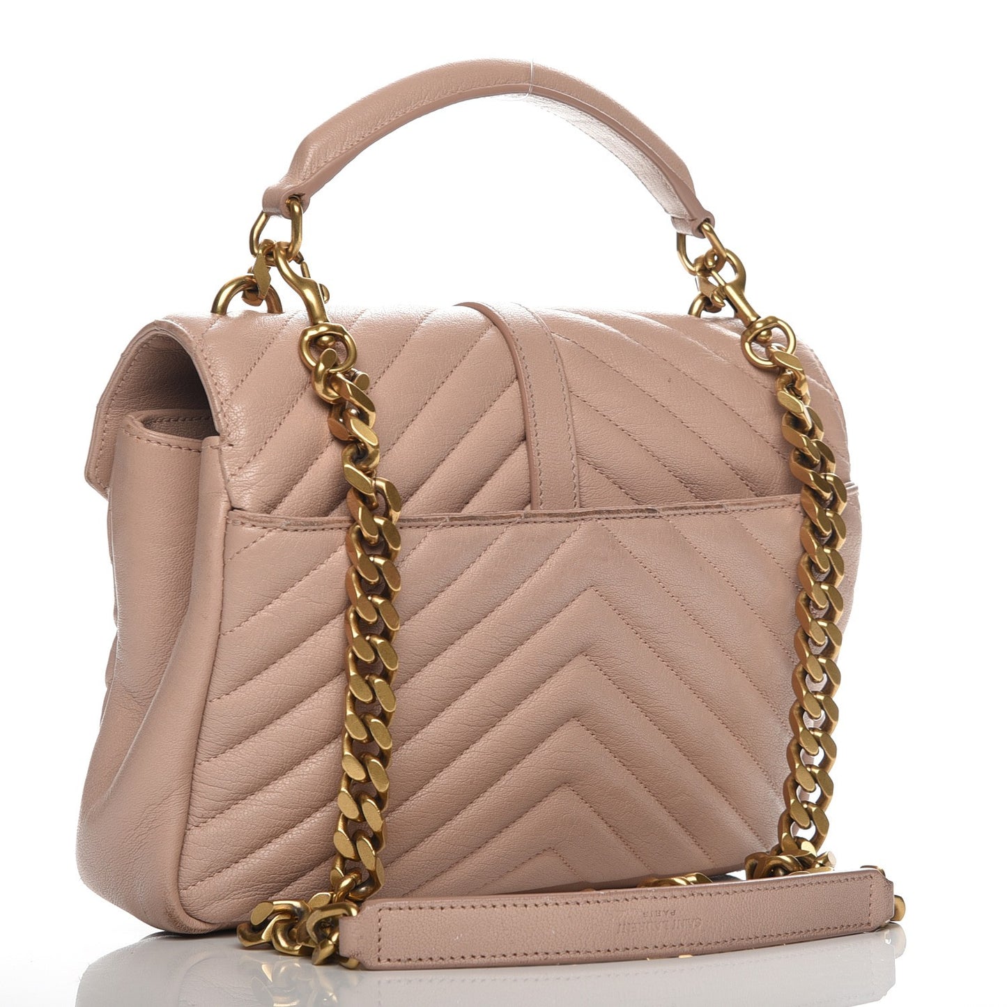 Sheepskin Matelasse Chevron Monogram Medium College Bag Fard