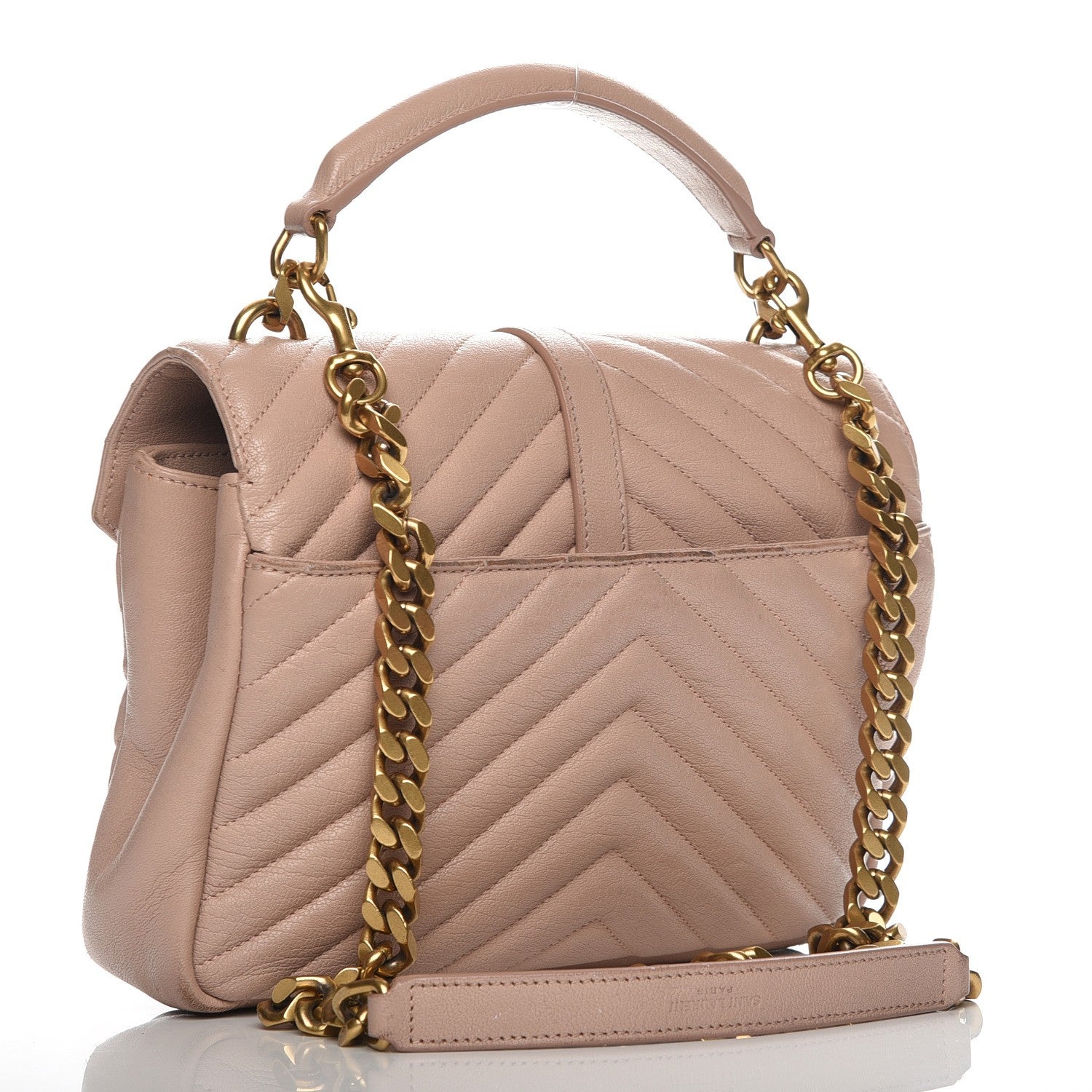 Saint Laurent Sheepskin Matelasse Chevron Monogram Medium College Bag Fard 3 of 10