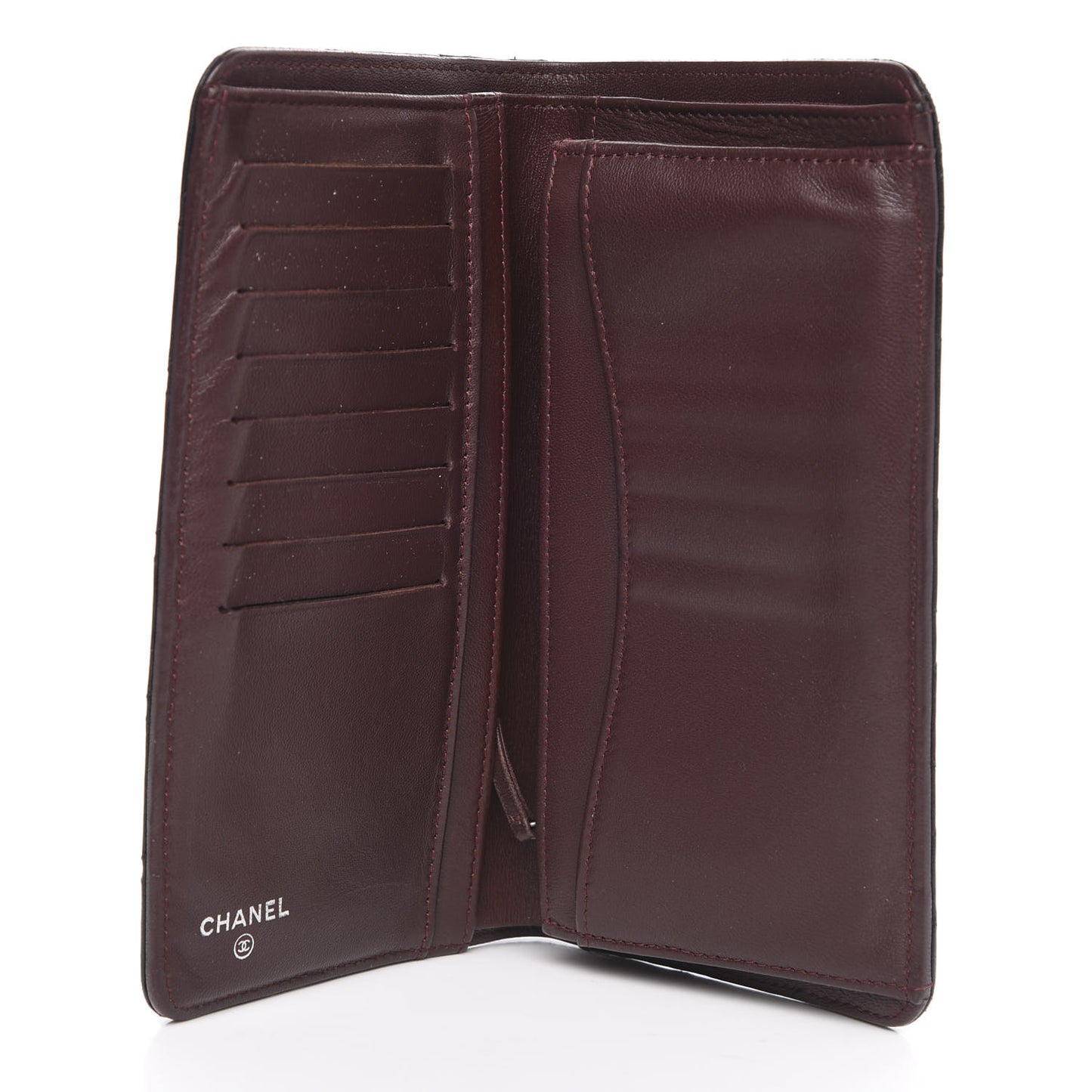 Lambskin Quilted Yen Wallet Black