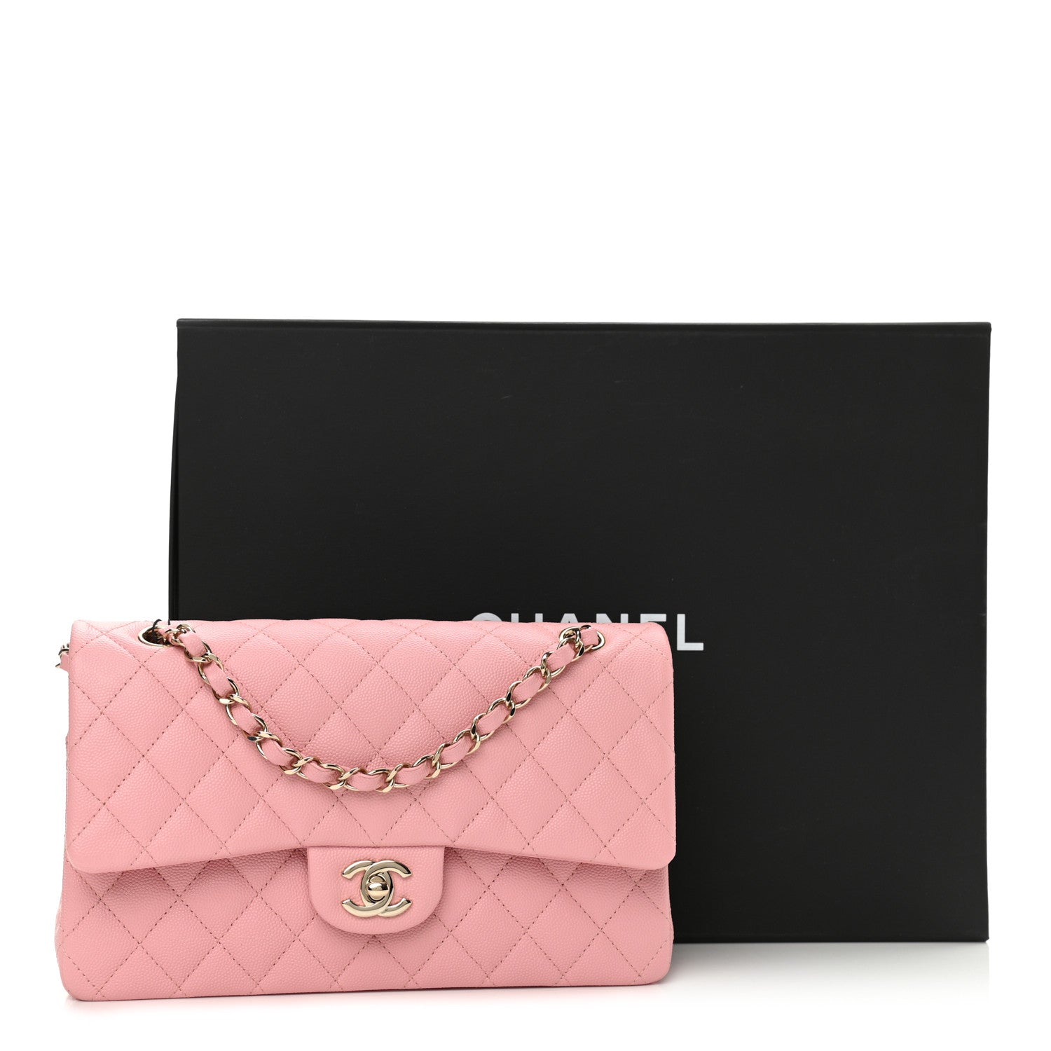 Chanel Caviar Quilted Medium Double Flap Pink 11 of 11