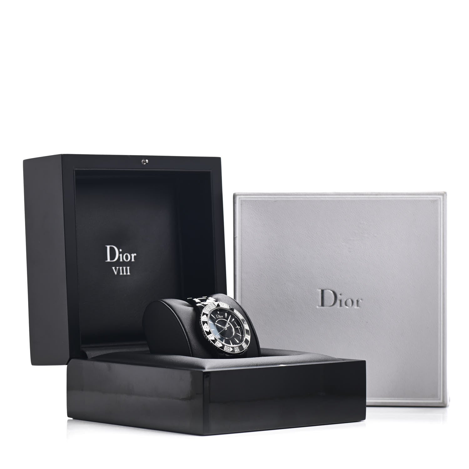 Christian Dior Stainless Steel Ceramic Diamond 38mm Dior VIII Quartz Watch Black 5 of 5