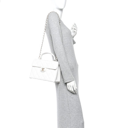 Chanel Caviar Quilted Medium Retro Twist Top Handle Flap White 2 of 11