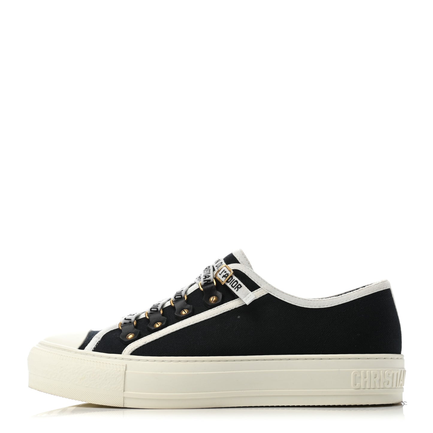 Canvas Walk'N'Dior Low Top Sneakers 38.5 Black