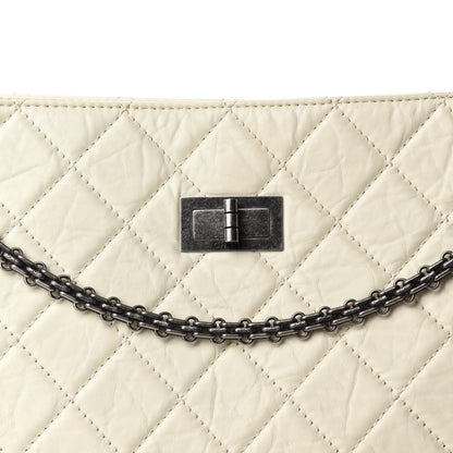 Chanel Aged Calfskin Quilted Reissue 2.55 Tote Ivory 10 of 11